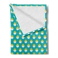 thumbnail image 2 of Yellow Bird Soft Flannel Fleece Throw Blanket, Repetitive Cartoon Baby Chickens in Cracked Eggs Pattern, Cozy Plush for Indoor and Outdoor Use, 60" x 80", Seafoam Yellow, by Ambesonne, 2 of 5