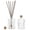 Clear (Set of 2), variant on Vintage Design Embossed Fleur De Lis Clear Glass Bottles with Cork Lid, Apothecary Flower Bud Vases, Set of 6