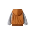 thumbnail image 2 of Jolyshlid Boys Fleece Zip Up Hoodie Jacket Kids Sherpa Lined Winter Coat Outdoor Warm Sweatshirt Brown 7-8 Years, 2 of 7