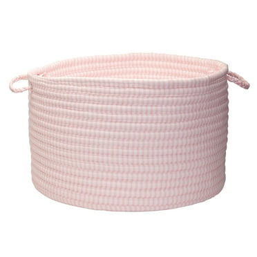 Colonial Mills 18" Pink and White Handmade Braided Basket