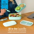 thumbnail image 2 of Classic - Adult Bento Box, Stackable 3-Compartment Lunch Box with Removable Utensil Set and Sealing Strap, BPA-Free, Food Container Ideal for Meal Prep, Work, and On the Go (Blush Marble), 2 of 8