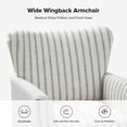 thumbnail image 6 of Tina's Home Upholstered Armchair Wingback Accent Chair Lounge Seat Single Sofa with Stripe Pattern for Home Bedroom Grey, 6 of 8