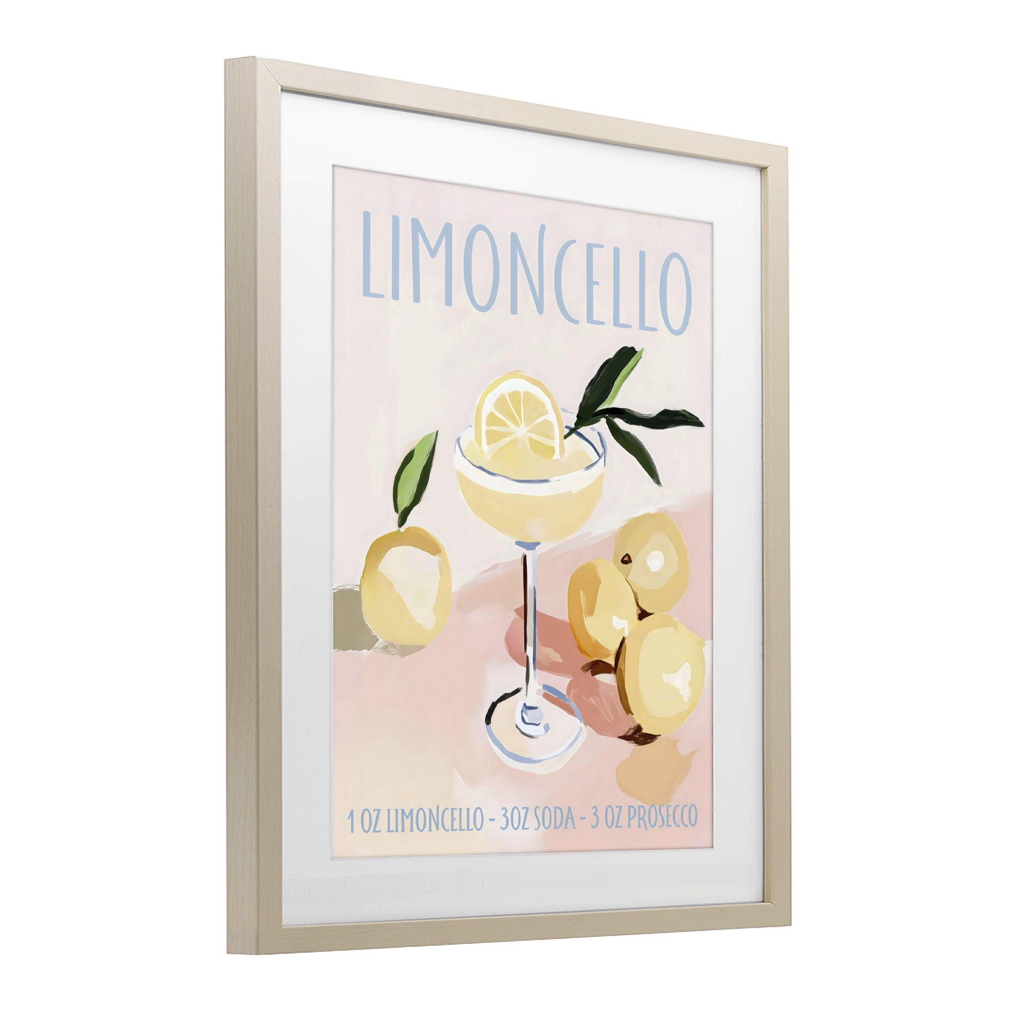 Stupell Industries Limoncello Summer Cocktail Birch Framed Print Under Glass, design by Sisi and Seb