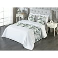 thumbnail image 3 of Floral Bed Runner Set, Watercolor Pastel Summer Flowering Branches Exotic Branches Print, Decorative Bedding Scarf & 2 Pillow Shams for Hotels Homes, King, Laurel Green and Pale Grey, by Ambesonne, 3 of 3