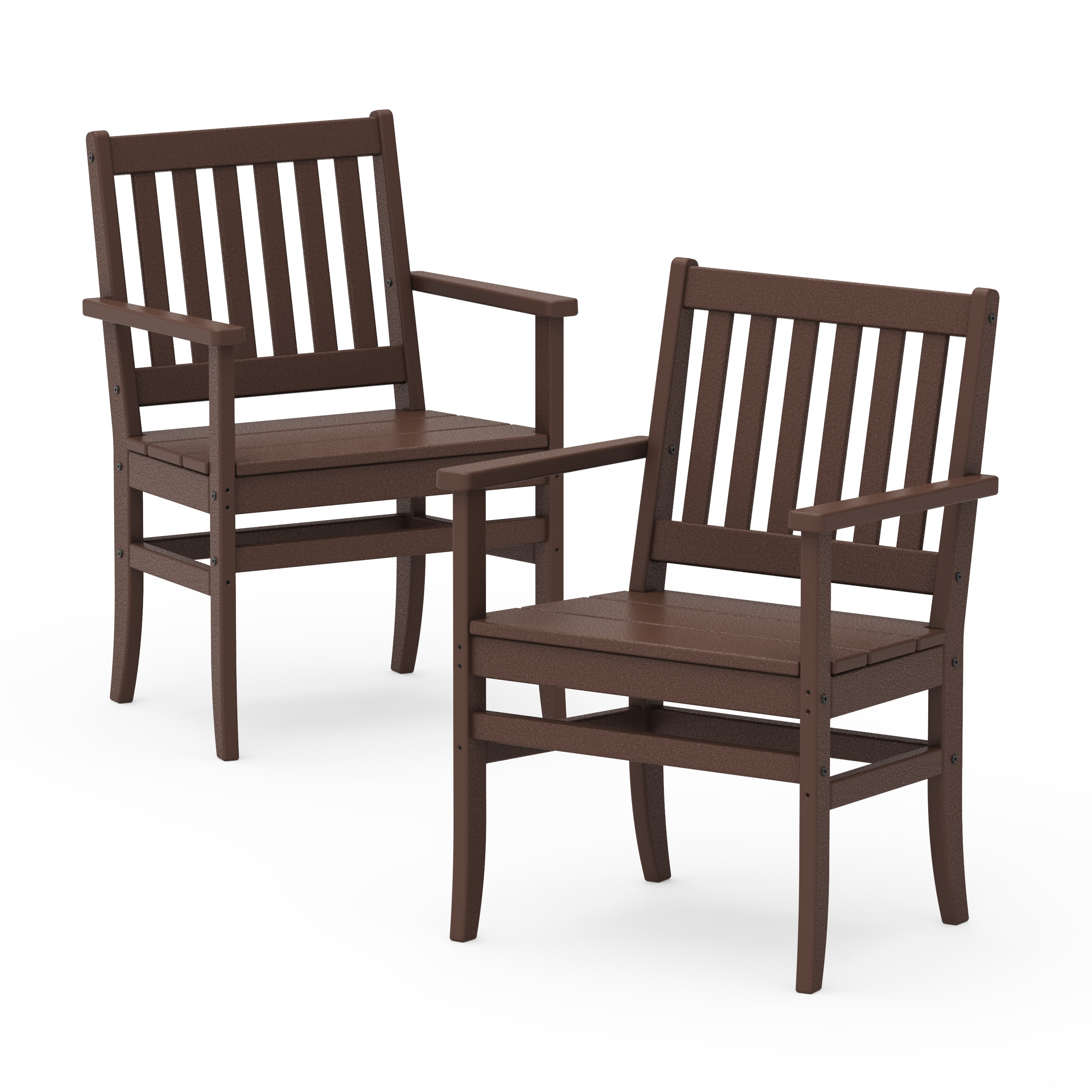 Better Homes & Gardens by POLYWOOD Southlake Outdoor Dining Arm Chair (2 Chairs), All-Weather HDPE, Patio Seat, Mahogany