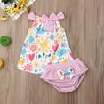 thumbnail image 2 of xiaxaixu Baby Girls Outfit Set,Sling Colorful Tops, Bow Triangle Pants Suit, 2 of 6