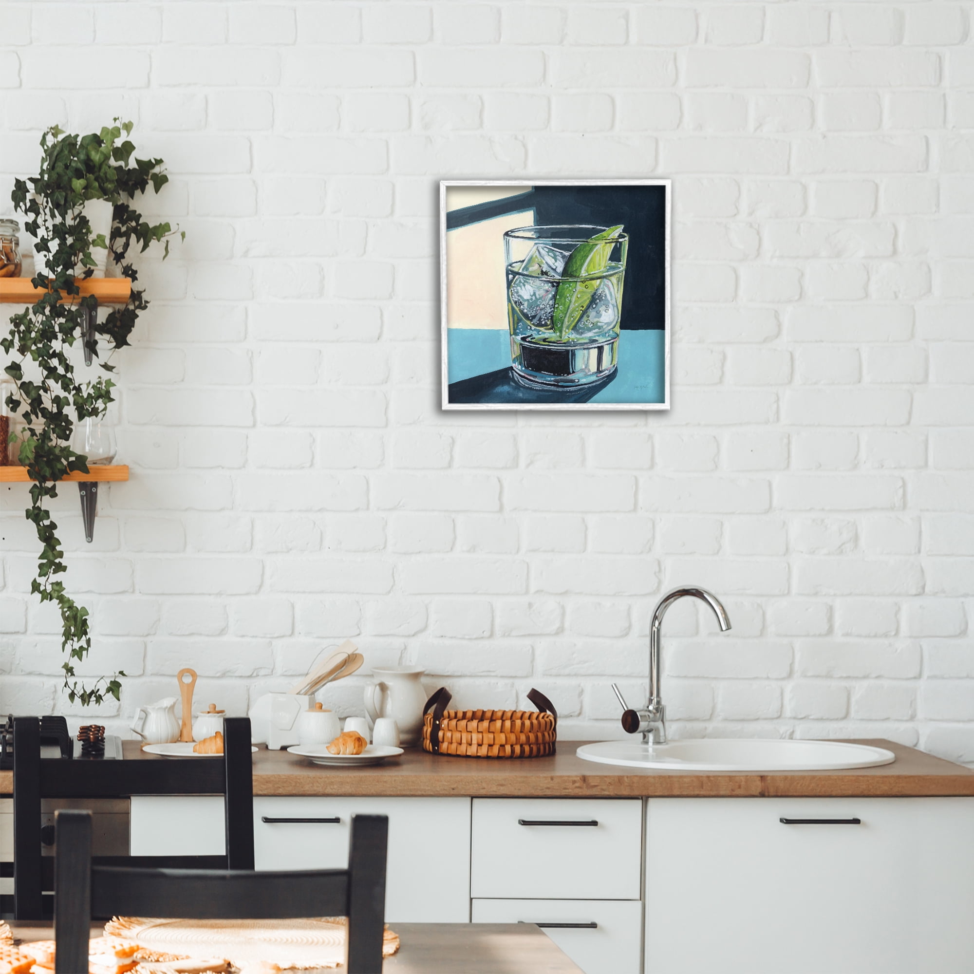 Stupell Industries Strong Gin and Tonic White Framed Giclee Art, design by Kate Jarvik Birch