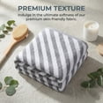 thumbnail image 3 of Unique Bargains Striped Absorbent Quick Dry Pure Cotton Bath Towel Grey 55" x 28", 3 of 6