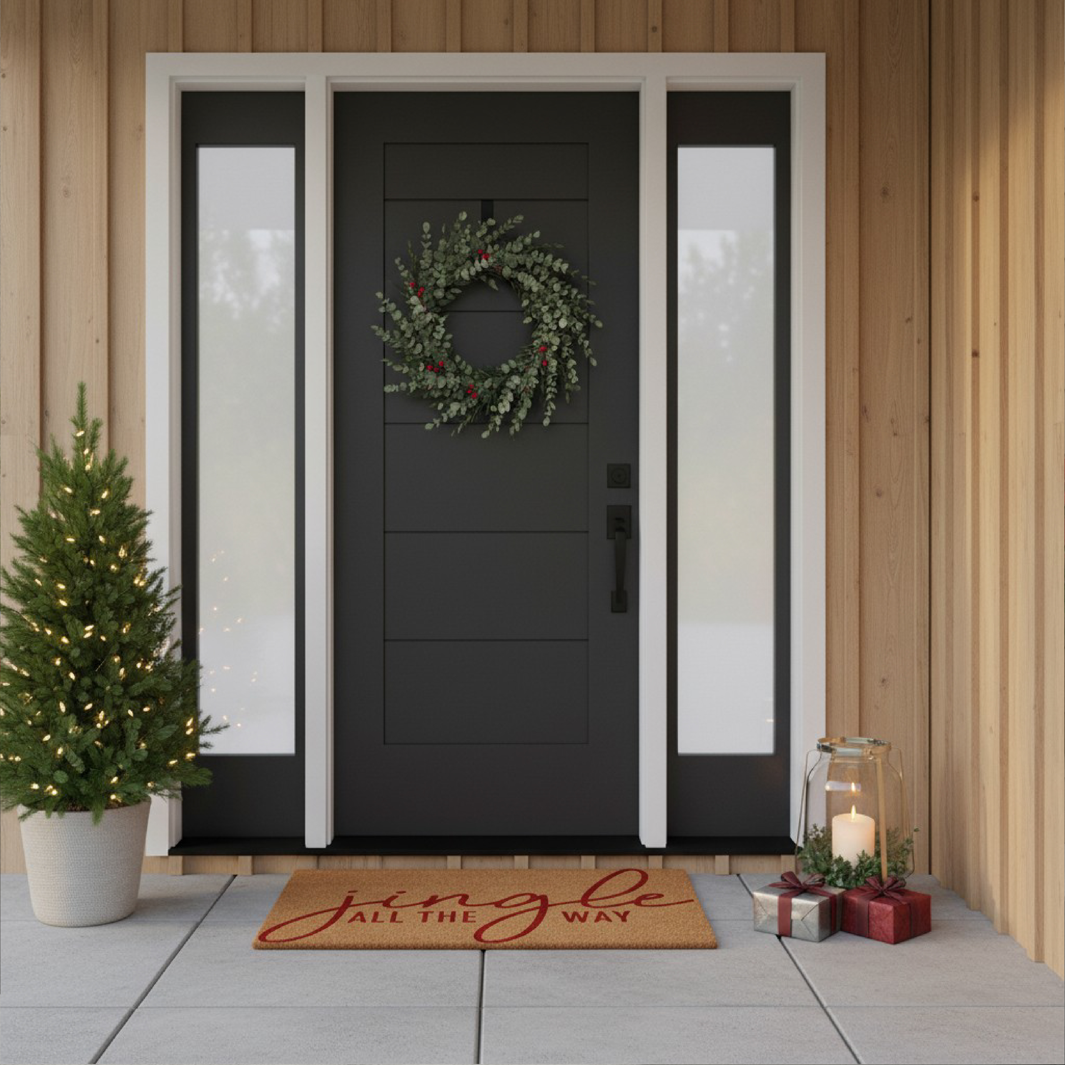 Red Jingle All the Way Doormat 17" x 29"