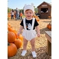thumbnail image 2 of RUINIXCW Baby Boy Halloween Outfit Short Sleeve Romper Furry Suspender Shorts Hat, 2 of 7