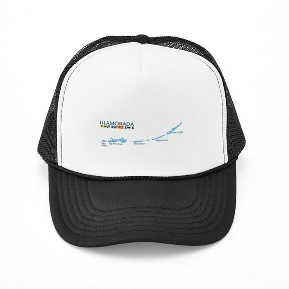 CafePress - Islamorada Map Design. - Adjustable Unisex Printed Trucker Hat with Mesh Back