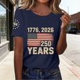 thumbnail image 2 of USA 250th Anniversary Print Tee Short Sleeve Round Neck Casual Daily Outfits Navy S, 2 of 4