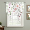 thumbnail image 2 of Spring Floral Balloon Curtains for Windows, Bedroom Curtains 54 Inch Length, Pink Flowers Sage Green Plaid Pastoral Tie Up Curtains Panels Thermal Insulated Bathroom Curtains Window 42"x54", 2 of 8
