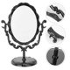 thumbnail image 2 of Desktop Table Rotatable Gothic Vintage Comestic Makeup Mirror Rose One Side Mirror(Black), 2 of 3