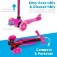 thumbnail image 5 of WYDK Kids Mini Kick Scooter Toy w/ Light-Up Wheels, Height Adjustable T-Bar, Foot Break - Pink, 5 of 7