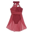 thumbnail image 2 of Alvivi Girls Chiffon Ballet Dance Leotard Dress Lyrical Contemporary Dancewear 6-16 Burgundy 8, 2 of 7