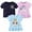 03-Flower 3 Pack, variant on WIBACKER Girl's T Shirts Flying Sleeve Cute Graphic Tees Crewneck Cartoon Unicorn Print Summer Tops