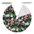 thumbnail image 2 of Yiaed Lilies Flowers Print Christmas Tree Skirt , Tree SkirtsTree Mat for Christmas Winter Holiday Indoor Decorations-48", 2 of 7