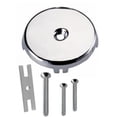 thumbnail image 1 of BUYISI Single Hole Bathtub Drain Overflow Panel With 3 Screws Drain Overflow Panel Silver, 1 of 5