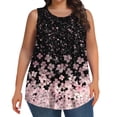 thumbnail image 2 of Mifsaly Plus Size Sleeveless Tops Women Leaf Print Tank Top Lightweight Breathable Summer Casual Loose Blouses XXL, 2 of 7