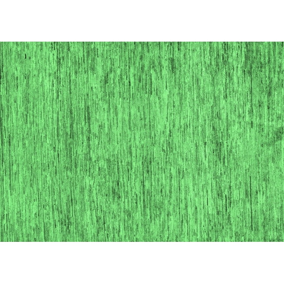Ahgly Company Indoor Rectangle Abstract Emerald Green Modern Area Rugs, 2' x 3'