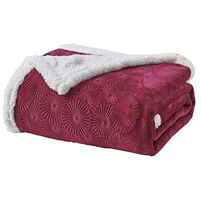 Louvre Sherpa Throw Blanket Fleece Snuggle Warm Throw for Chair, Sofa