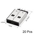 thumbnail image 2 of Unique Bargains PCB USB Connector Type-A 2.0 Male Jack 180 Degree SMT SMD 20Pcs, 2 of 4