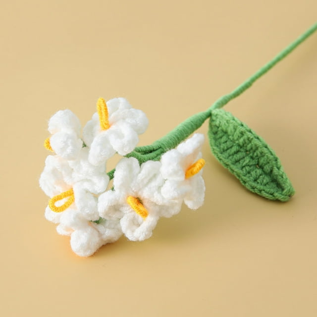Ramo de flores pequeñas, frescas y tejidas a mano | Hilo de algodón suave e inodoro | Plantas decorativas hipoalergénicas y duraderas para oficina, hogar, jardín, boda, fiesta, coche.
