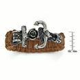 thumbnail image 3 of Primal Steel Stainless Steel Antiqued Brown Leather Anchor Toggle Bracelet, 3 of 6