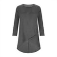 thumbnail image 3 of Jalioing Women's Long Sleeve Tunic Tops Round Neck Irregular Mid-Length Shirts Fashion Loose Blouses Outfits, 3 of 7