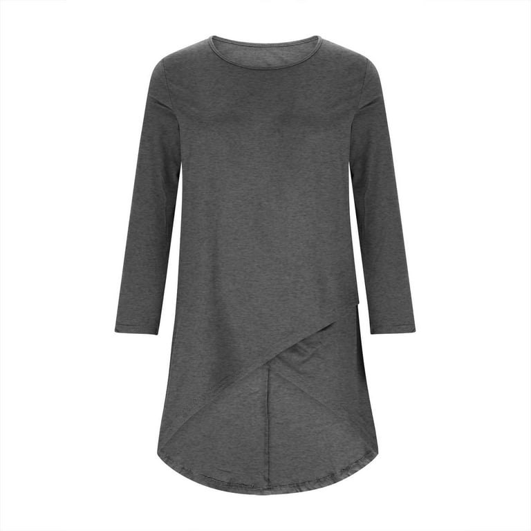 Womens Tops Long Sleeve Crew Neck Pullover Elegant Ladies Casual Dress  Lightweight Loose Fit Fashion Summer Tunics Tops - Walmart.com