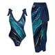 thumbnail image 1 of MKLEKYY Trajes De Baño Mujer Completo Women Vintage Abstract Floral Print 1 Piece Swimwear+1 Piece Cover Up Two Piece Vintage Print Swimsuit Monokini Bikini 2 Piece Swimsuits Two Piece Tankini Set, 1 of 4