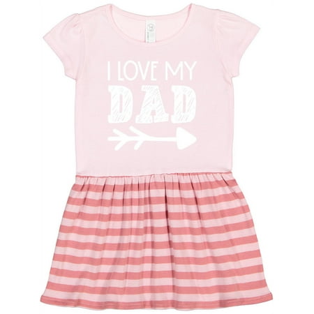 

Inktastic I Love My Dad with Arrow Gift Toddler Girl Dress