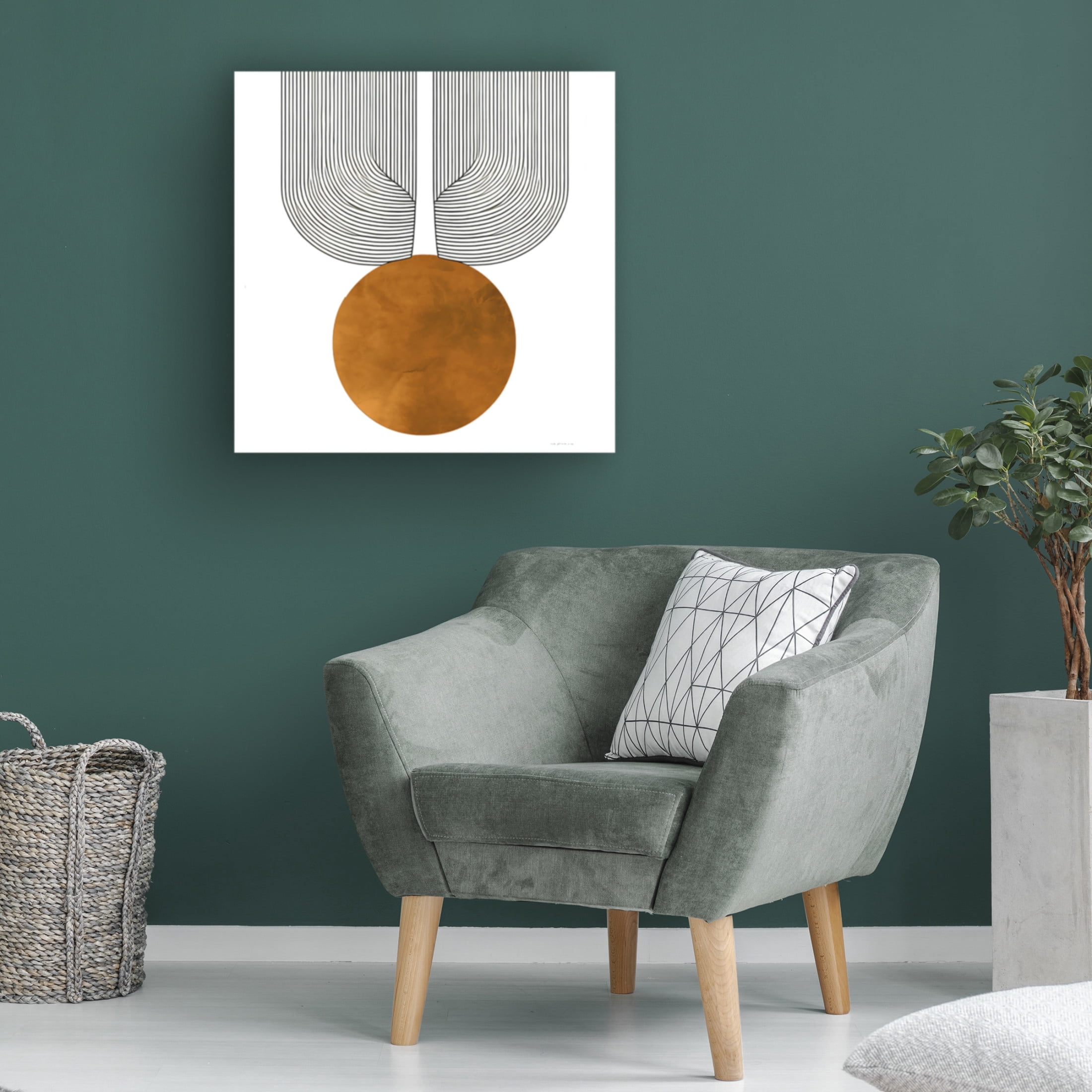 Canvas Wall Art - Ray Heere 'Mid Century Abstract Painting 15' Wall Art for Living Room, Bedroom, or Office Décor by Trademark Fine Art - 18 x 18 Inches