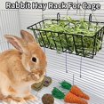 thumbnail image 3 of Adjustable Rabbit Food Basket with Grass Rack Rabbit Grass Frame Hay - TYPPKMM, 3 of 4