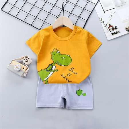 

Simplmasygenix Baby Sets Clearance Summer Dress Toddler Kids Baby Boys Girls Fashion Cute Short Sleeve Cartoon Print Casual Suit