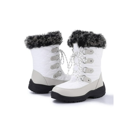 

Oyang Women s Snow Boots Plush Lamb Fleece Lined Waterproof Mid Calf Anti-slip Outdoor Warm Duck Boot for Winter