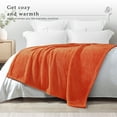 thumbnail image 4 of Exclusivo Mezcla King Size Flannel Fleece Blanket, Super Soft Velvet Plush Bed Blanket, 90x104 Inches, Burnt Orange, 4 of 7