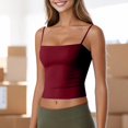 thumbnail image 5 of Women's Slim-Fit Solid Color Sleeveless Tank Top, Stretchy Camisole for Layering or Casual Summer Outfits,Wine S, 5 of 5