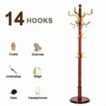 thumbnail image 2 of Solid Wood Coat rack stand, Heavy duty Coat Tree with 14 Hooks, Adjustable Height standing coat rack for Entryway, Hallway, Bedroom, Bags, Hats, 2 of 7