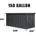 thumbnail image 2 of TOTAL Outdoor 150 Gallon Outdoor Deck Box,Waterproof & Rodent-Proof Steel-Reinforced Deck Container,Hydraulic Safety Lid with Lock,Patio, Garden, Pool Equipment Organizer,Dark Gray, 2 of 8
