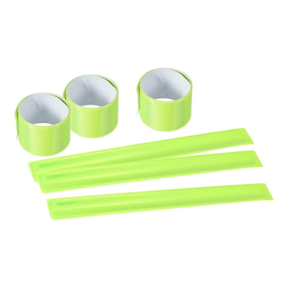 Uxcell Reflective Bands, High Visibility Reflective Band for Night Running Cycling, Green Yellow 6 Pcs