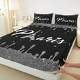 thumbnail image 3 of jejeloiu 3D Eiffel Tower Twin Sheet Sets,Romantic Paris Twin Fitted Sheet,Gray Black Flat Sheet For Men Women,Microfiber Bedroom Decor,3pcs, 3 of 7
