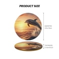 thumbnail image 5 of Xecao Sunset Dancing Dolphin A for MDF Cork Coaster 4 Pcs,Drink Coasters,Suit for House Warming Gifts New Home ,Coffee Table Decor-Round Shape, 5 of 7
