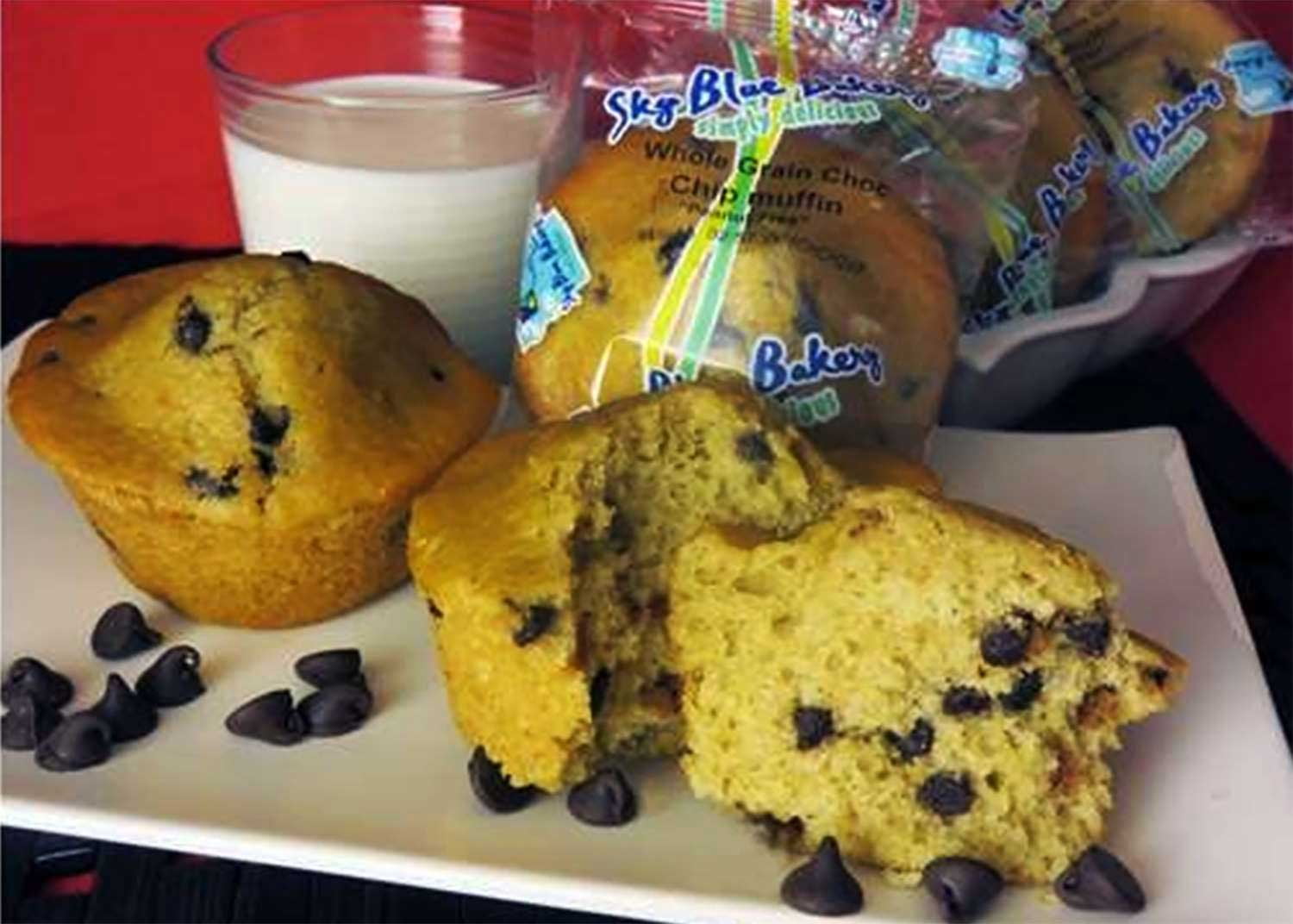 Sky Blue Foods Whole Grain Simply Chocolate Chip Muffin, 3.2 Ounce