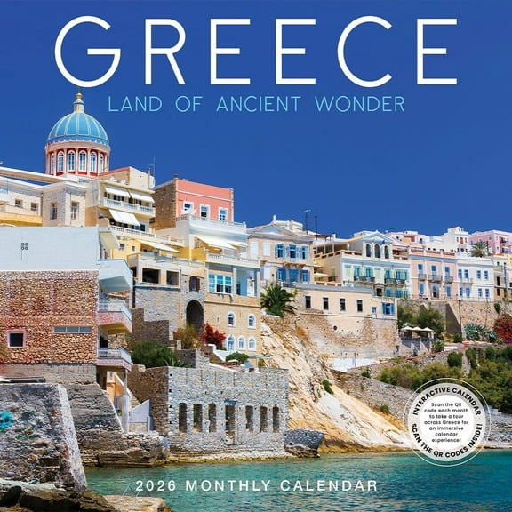 Greece Calendar 2026 | 12" x 24" Greek Travel Wall Calendar 16 Month | Marble City Press