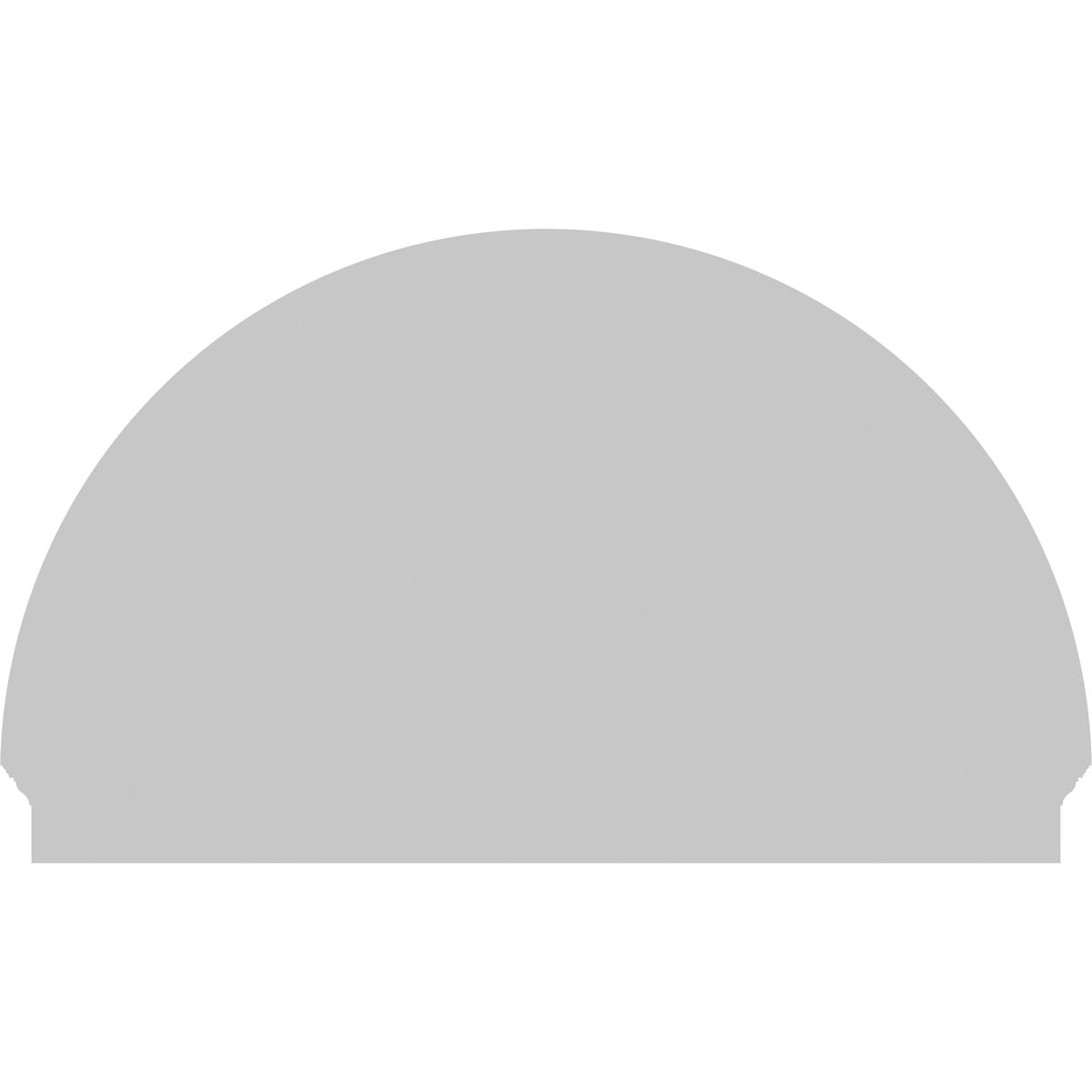 Ekena Millwork 58"W x 35-3/4"H x 2-3/4"P Half Round Smooth Architectural Grade PVC Combination Pediment