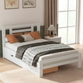 thumbnail image 5 of Soges Twin Size Platform Bed Frame with 2 Drawers, Modern Twin Solid Wood Platform Bed for  Adults, Traditional Boho Bed Platform with Headboard, Noise Free, No Box Spring Needed, White, 5 of 8