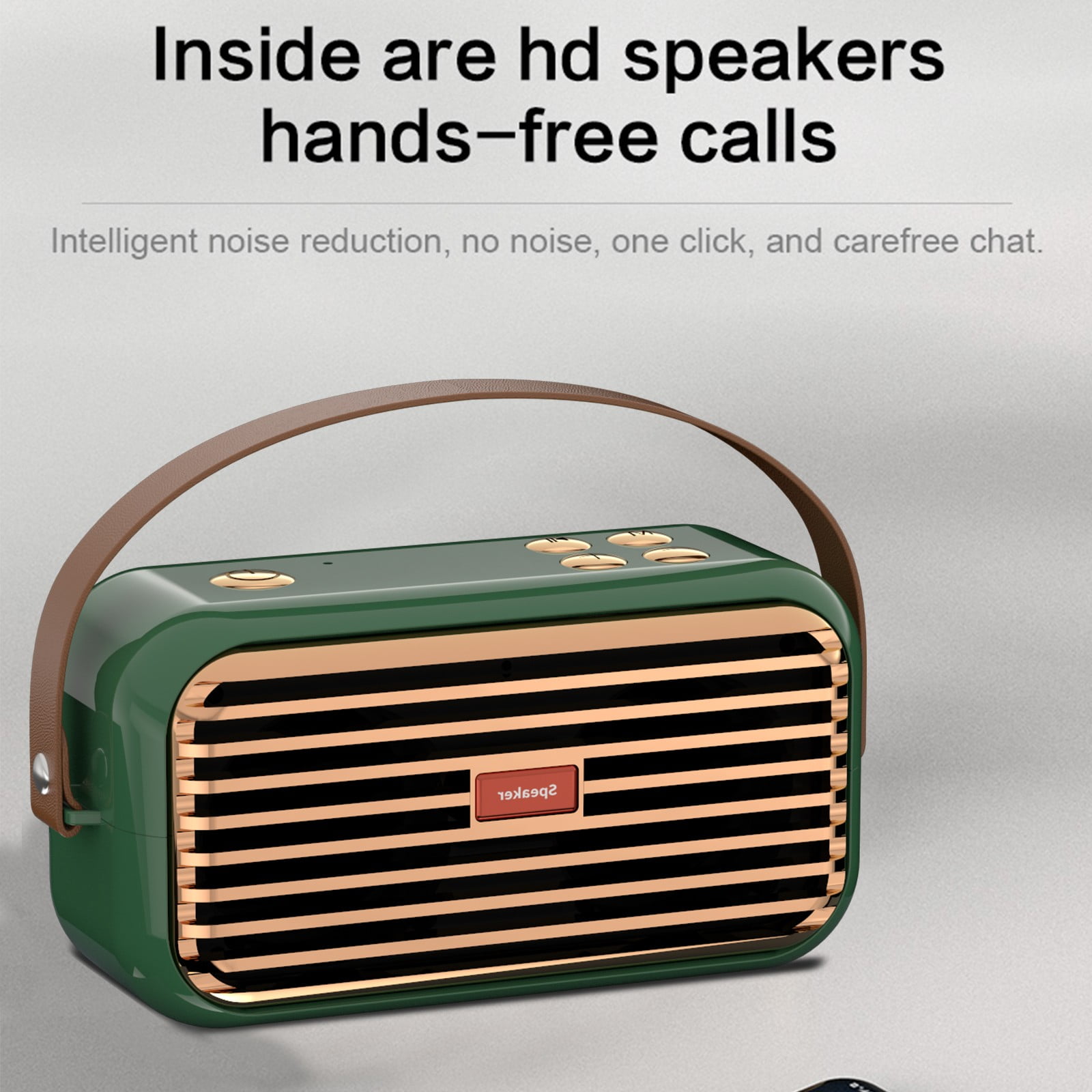 LACKUST Bluetooth Speaker Outdoor Portable Bluetooth Stereo Radio Wireless Handheld Support,Green