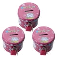 thumbnail image 1 of 3X Cylinder Design Cartoon Print Piggy Bank Coin Money Saving BoX W Padlock, 1 of 5